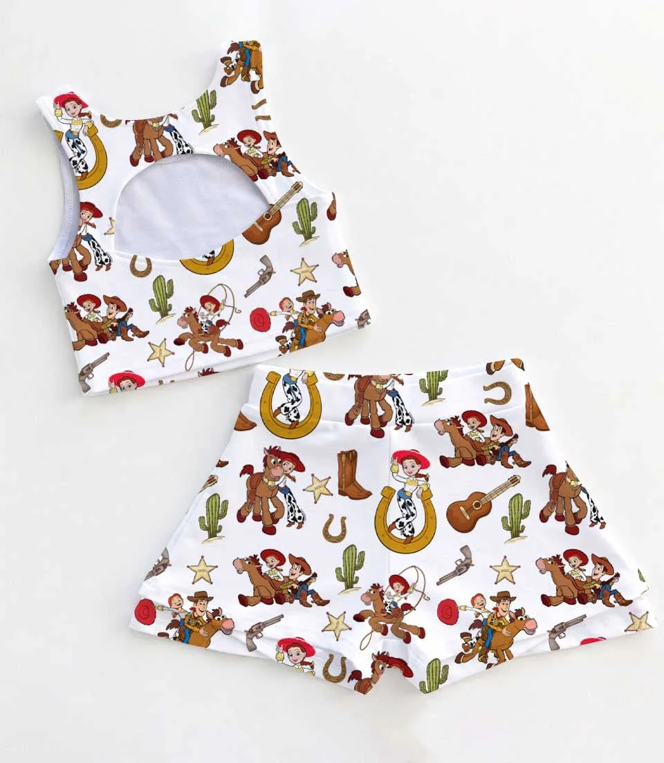 Women's Toy Story Mommy & Me Activewear Set, Woody & Buzz Athletic Dress & Skort Outfit - Image 2