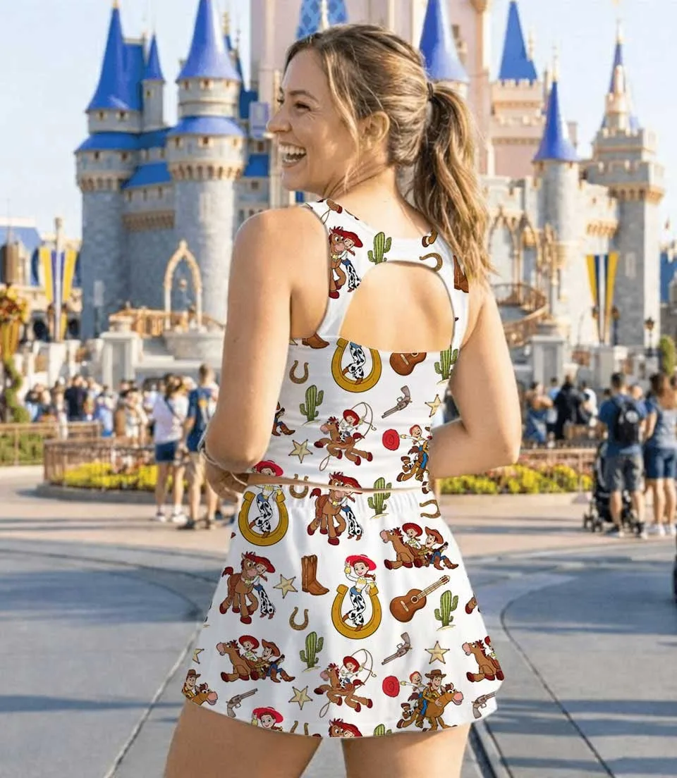 Women's Toy Story Mommy & Me Activewear Set, Woody & Buzz Athletic Dress & Skort Outfit - Image 8
