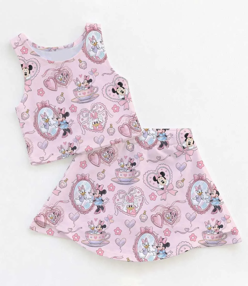 Women's Mickey Park Ride Activewear Set, Dumbo Teacups Carousel Athletic Dress & Skort Outfit