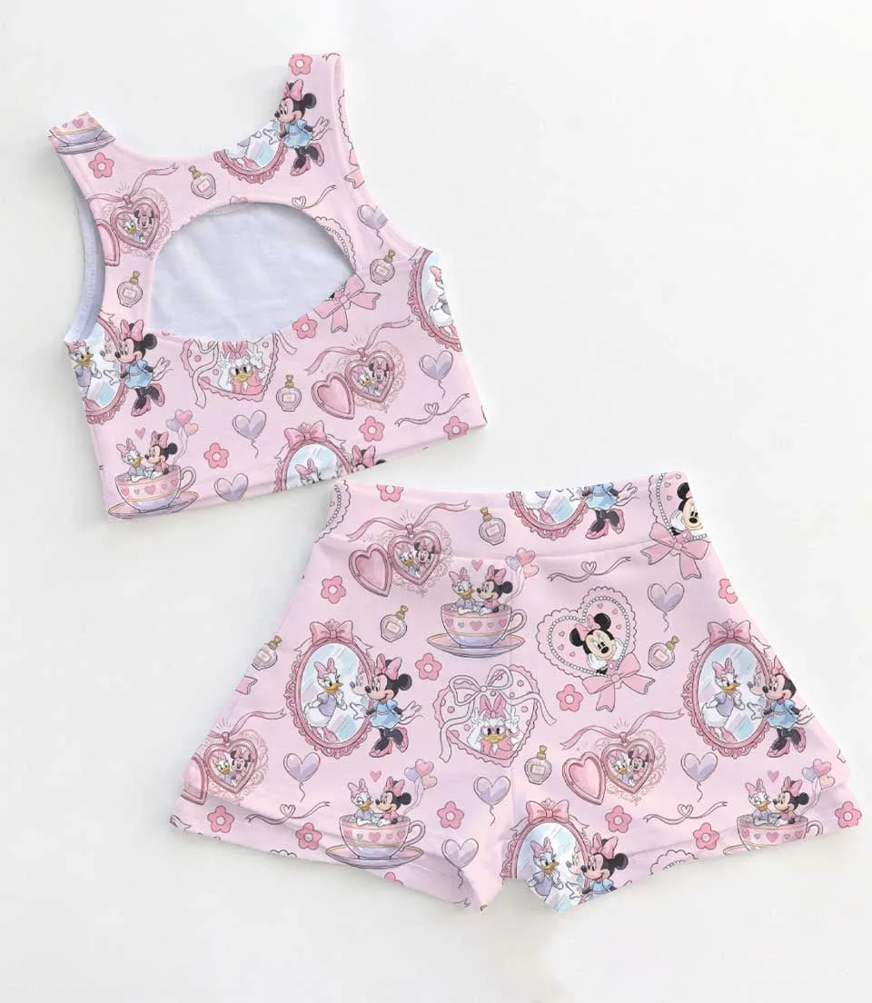 Women's Mickey Park Ride Activewear Set, Dumbo Teacups Carousel Athletic Dress & Skort Outfit - Image 2