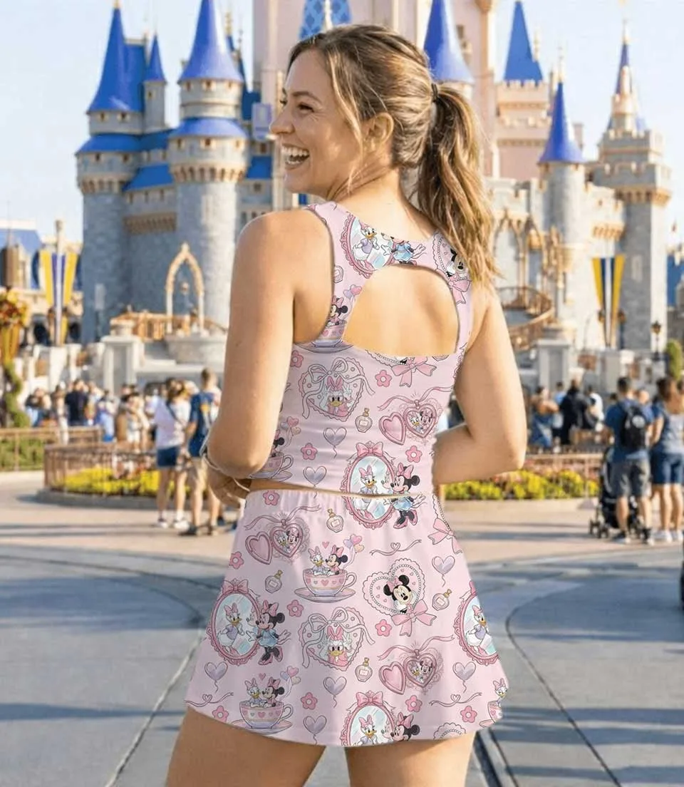 Women's Mickey Park Ride Activewear Set, Dumbo Teacups Carousel Athletic Dress & Skort Outfit - Image 8