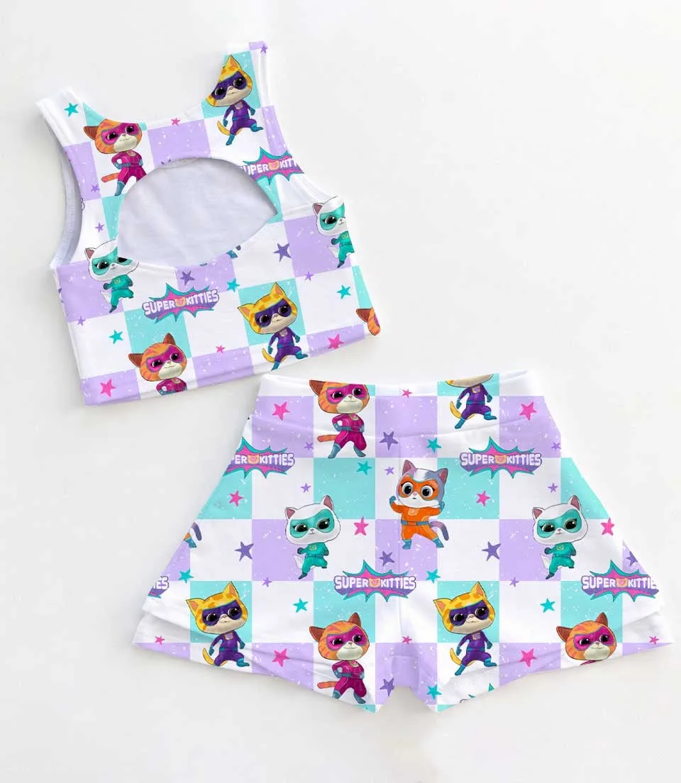 Women's Super Kitties Activewear Set, Buddy Bitsy Ginny & Sparks Athletic Dress & Skort Outfit - Image 2