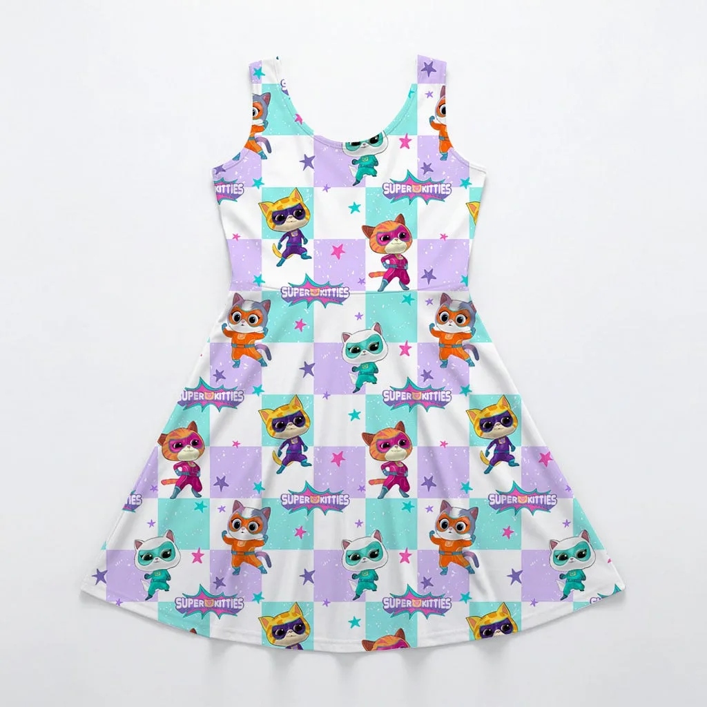 Super Kitties Coquette Ruffle Dress, Girls Summer Vacation Outfit - Image 10