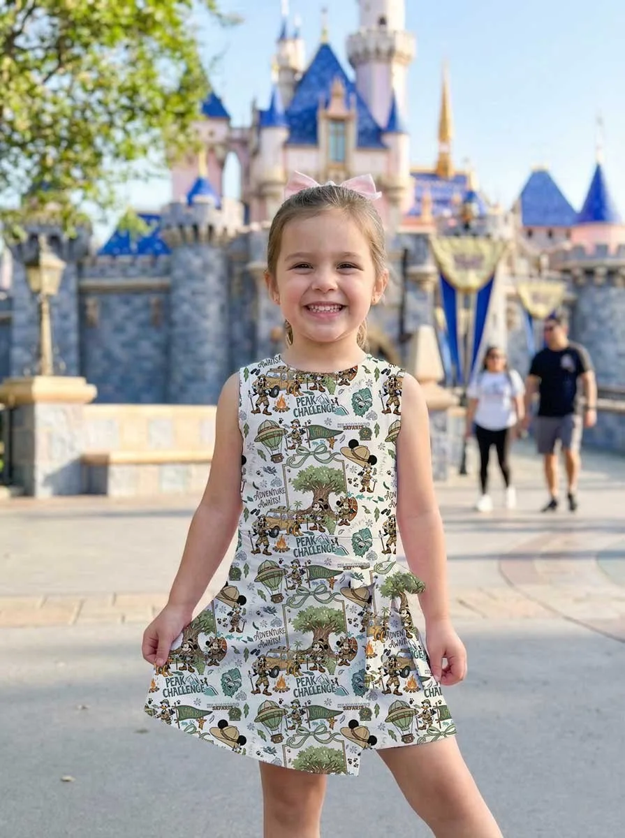 Girls Safari Mickey Minnie Tennis Dress Skirt, Family Matching Animal Kingdom Outfit - Image 6