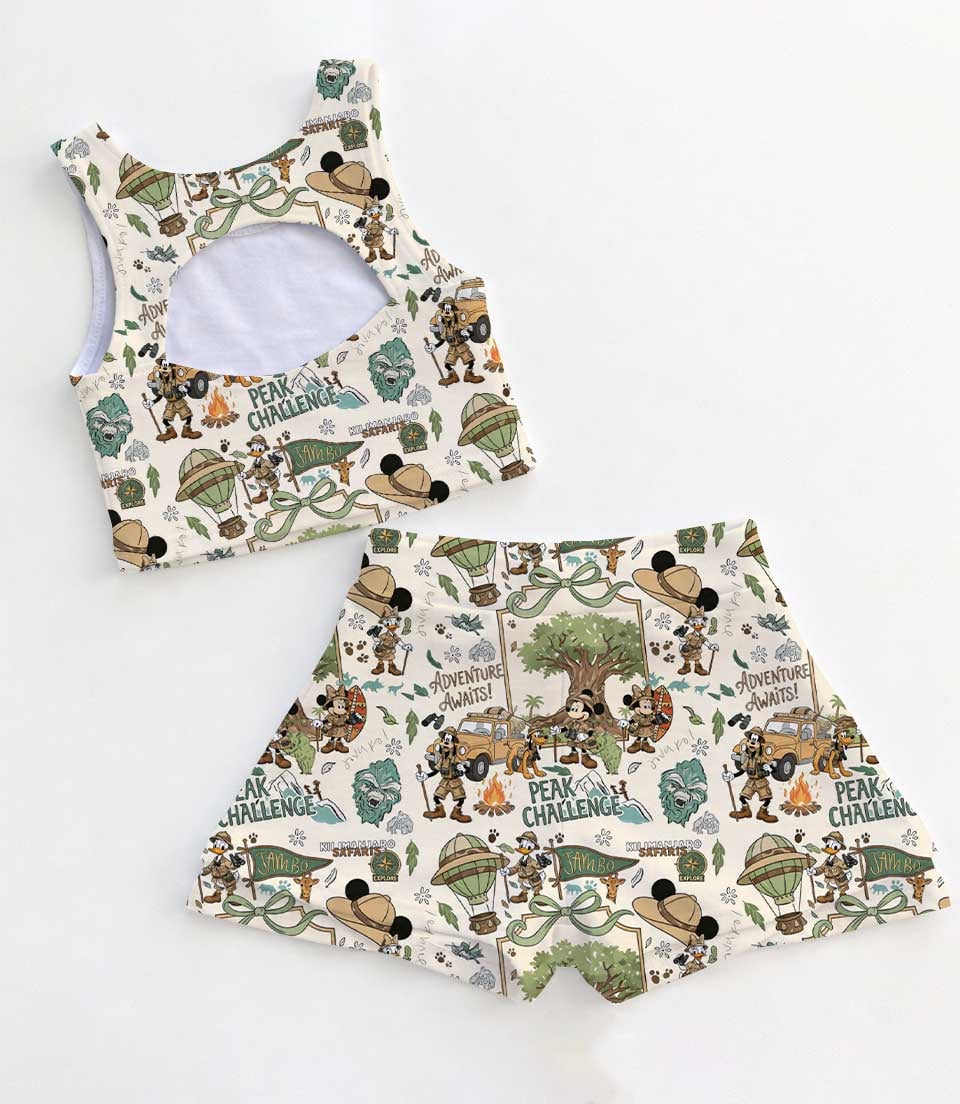 Women's Safari Mickey Activewear Set, Animal Kingdom Athletic Dress & Skort Outfit, Family Matching Sportswear - Image 2