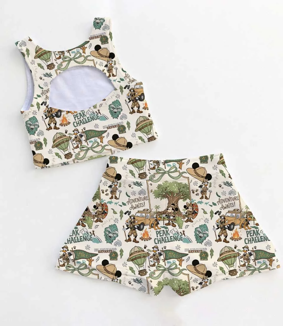 Women's Safari Mickey Activewear Set, Animal Kingdom Athletic Dress & Skort Outfit, Family Matching Sportswear - Image 2