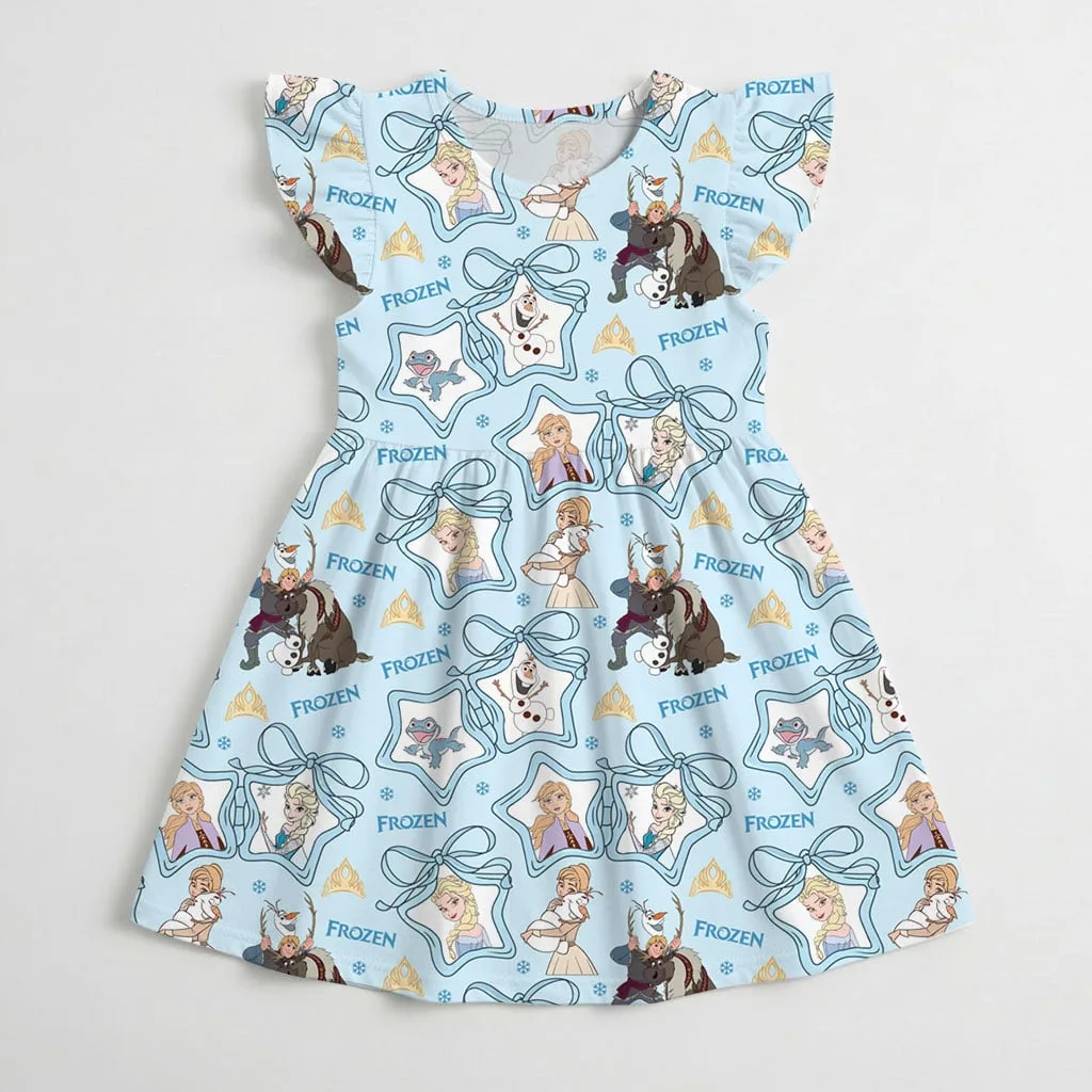 Disney Princess Elsa And Prince Stars Mommy & Me Dress, Mama Mini Family Matching Outfit - Image 4