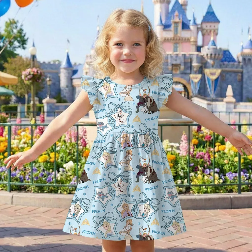 Disney Princess Elsa And Prince Stars Mommy & Me Dress, Mama Mini Family Matching Outfit - Image 9