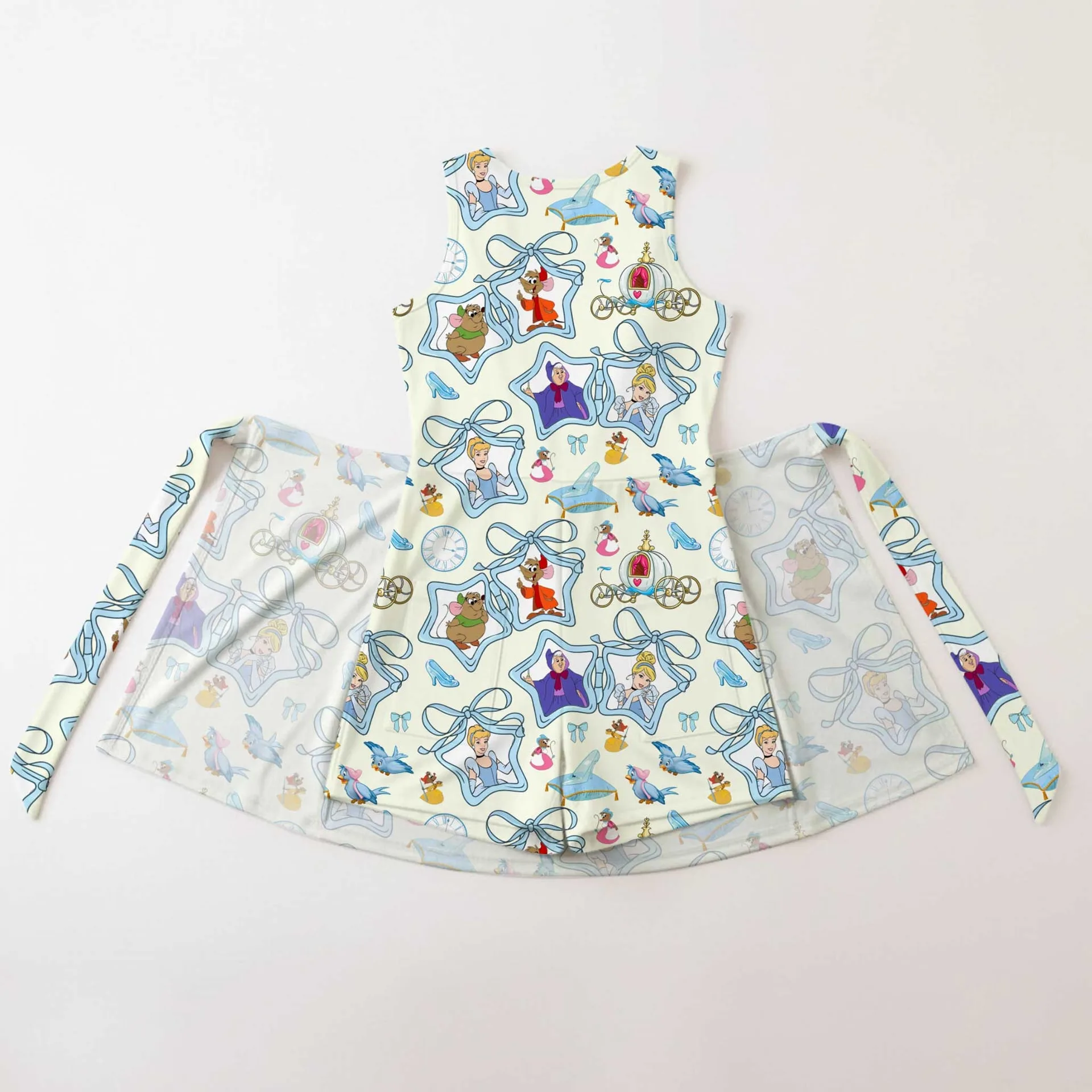 Girls Disney Cinderella Blue Bow Tennis Dress Skirt, Family Matching Outfit - Image 2