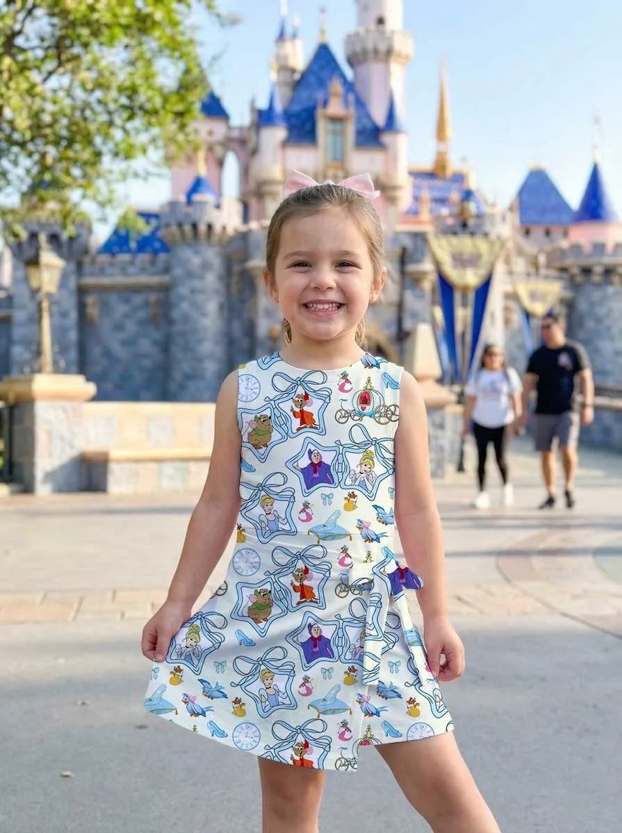 Girls Disney Cinderella Blue Bow Tennis Dress Skirt, Family Matching Outfit - Image 6