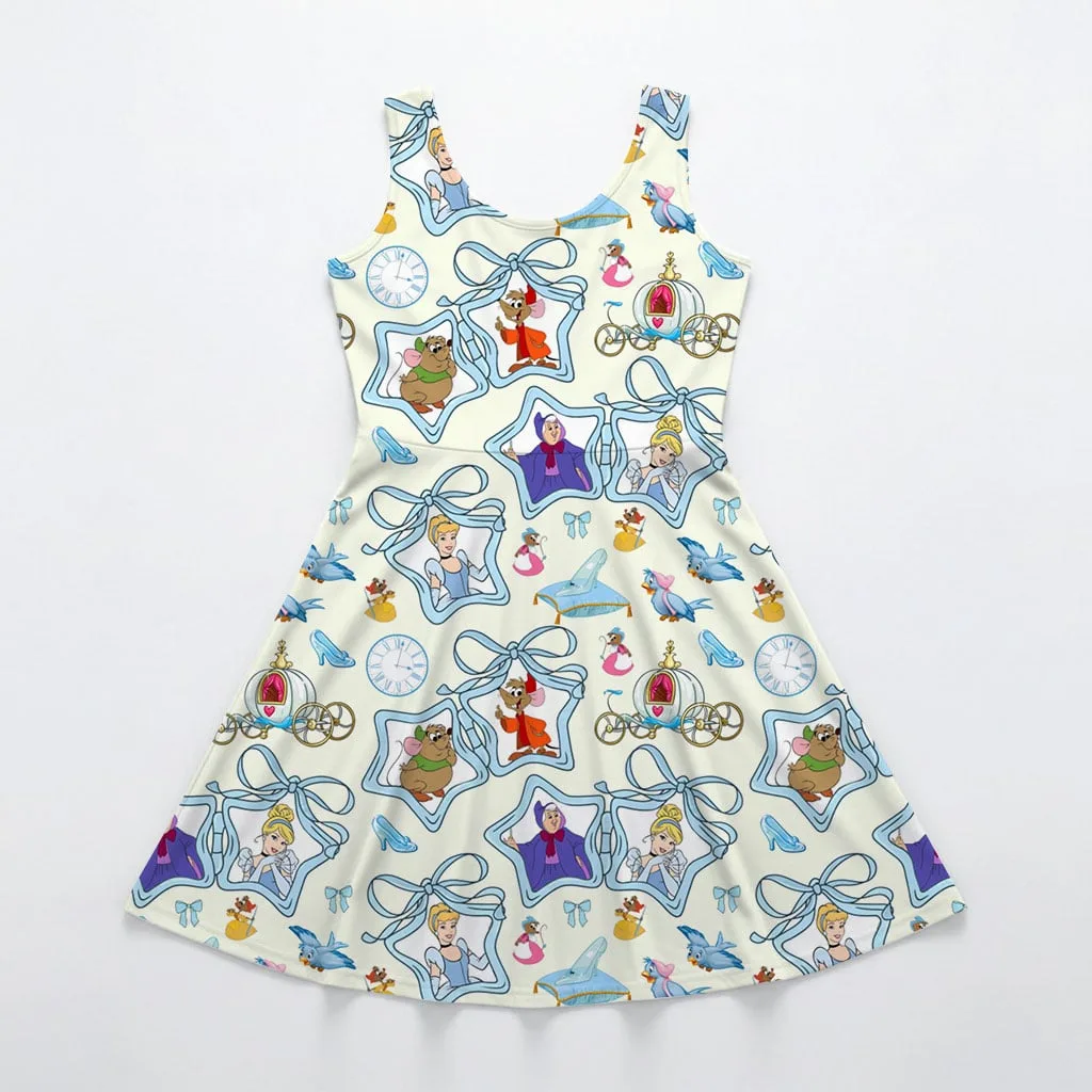 Disney Princess Cinderella Star Pattern Mommy & Me Dress, Mama Mini Family Matching Outfit - Image 3
