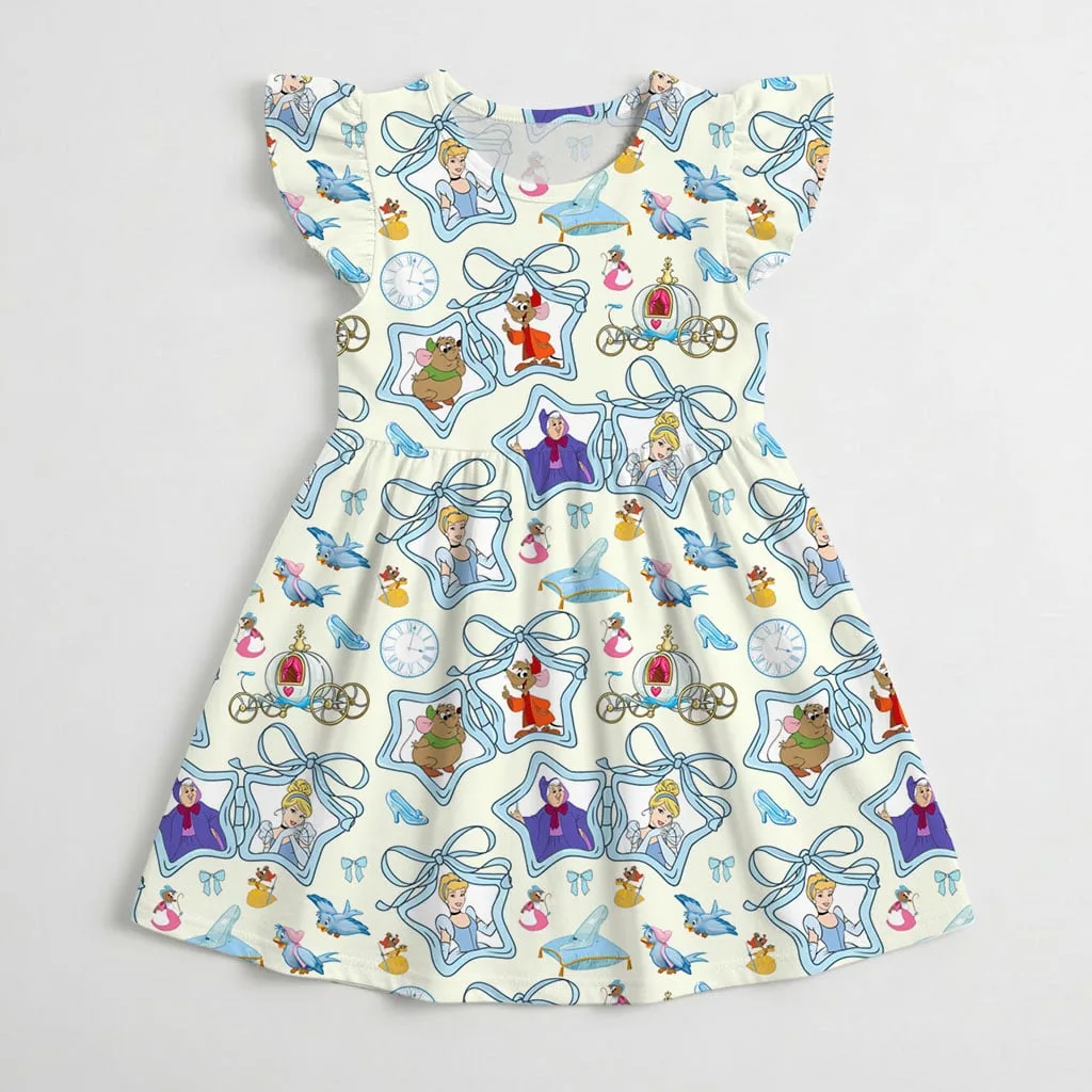 Disney Princess Cinderella Star Pattern Mommy & Me Dress, Mama Mini Family Matching Outfit - Image 4