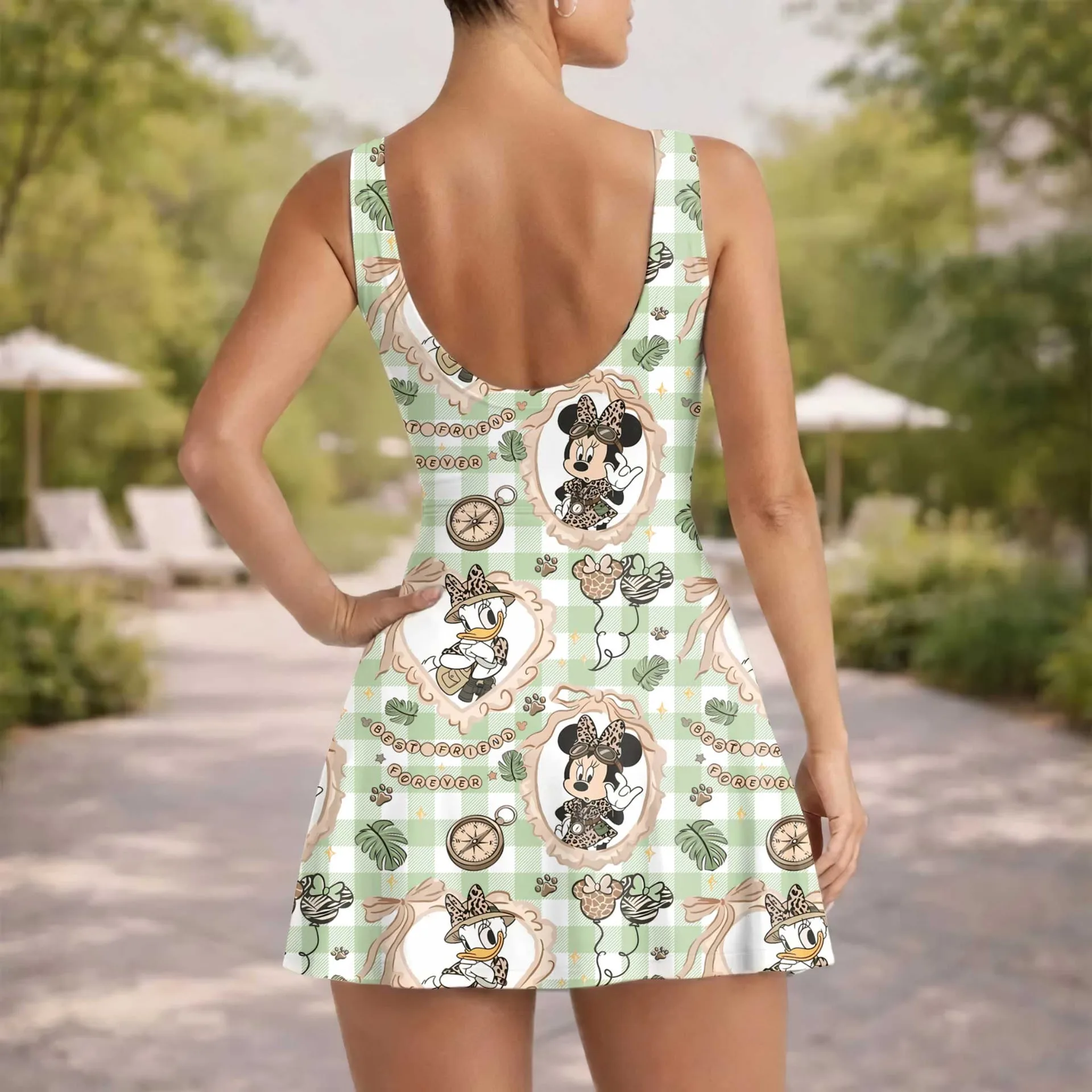Girls Minnie Daisy Leopard Tennis Dress Skirt, Family Matching Animal Kingdom Outfit - Image 6