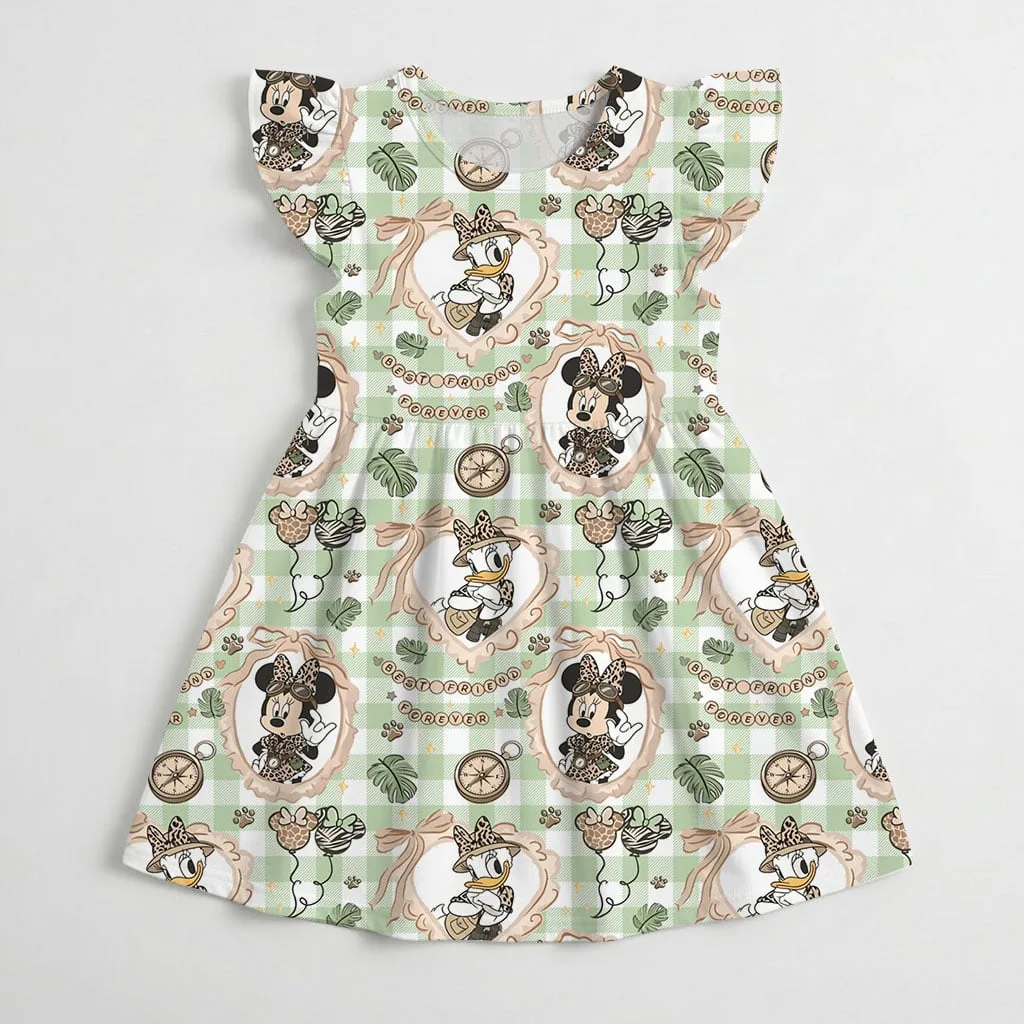 Disney Minnie Daisy Leopard Hat Pattern Mommy & Me Dress, Mama Mini Family Matching Outfit - Image 4