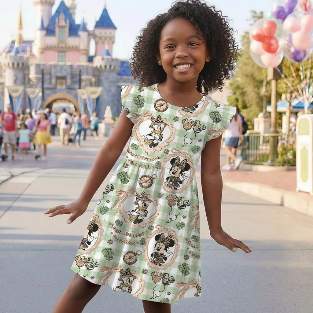 Disney Minnie Daisy Leopard Hat Pattern Mommy & Me Dress, Mama Mini Family Matching Outfit - Image 6