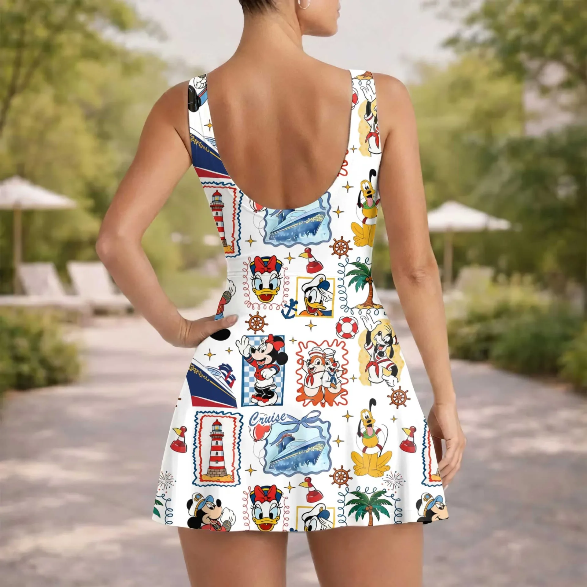 Girls Disney Mickey and Friends Cruise Tennis Dress Skirt, Family Matching Outfit - Image 5