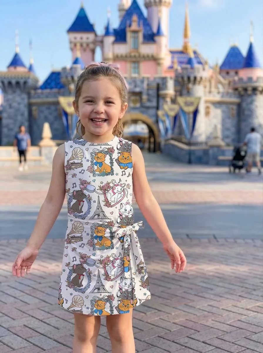 Girls Disney Marie Aristocats Eiffel Tower Tennis Dress Skirt, Family Matching Outfit - Image 8