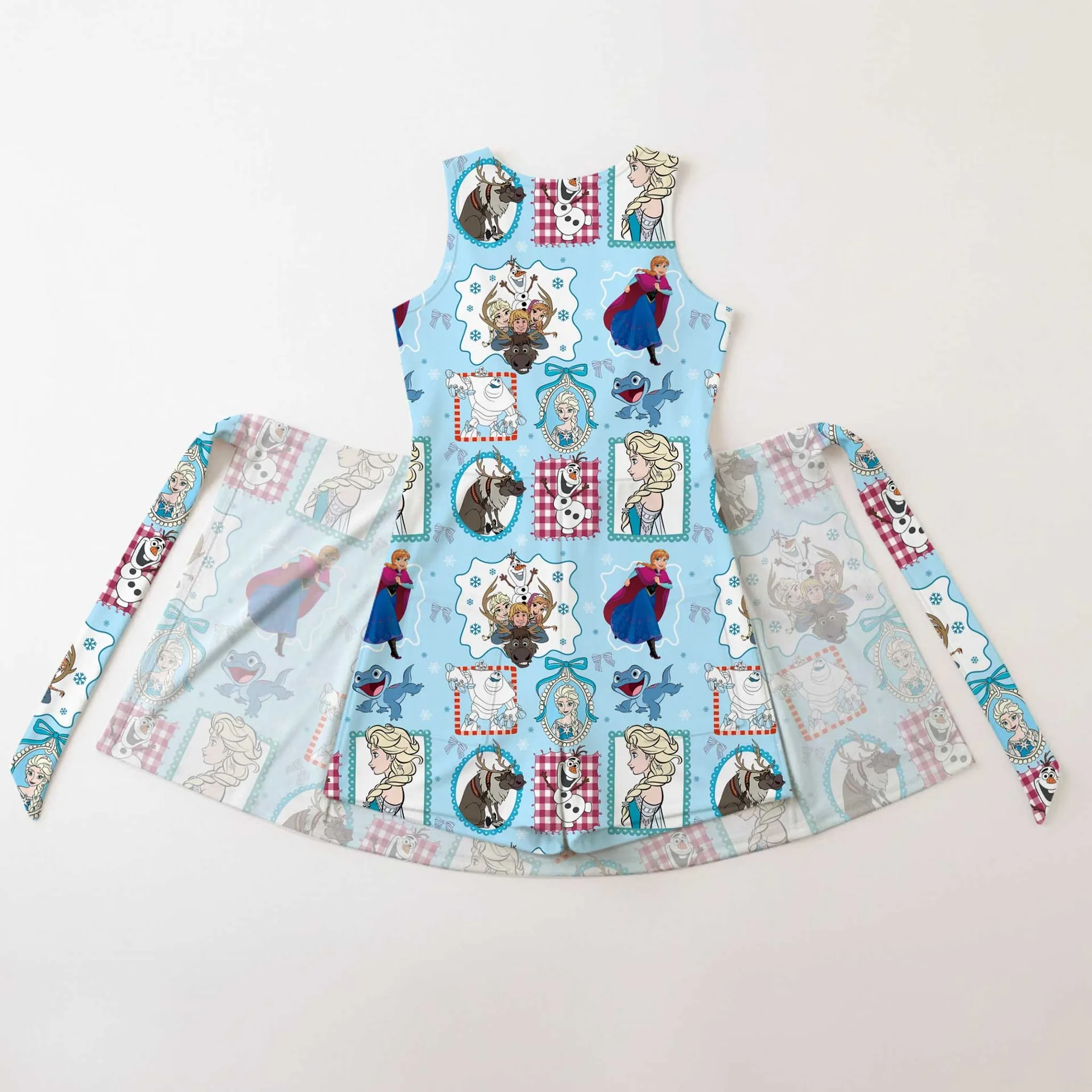Girls Disney Elsa Frozen Blue Princess Tennis Dress Skirt, Family Matching Outfit - Image 2