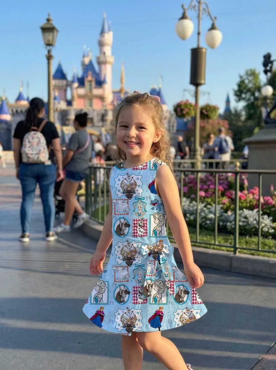 Girls Disney Elsa Frozen Blue Princess Tennis Dress Skirt, Family Matching Outfit - Image 9