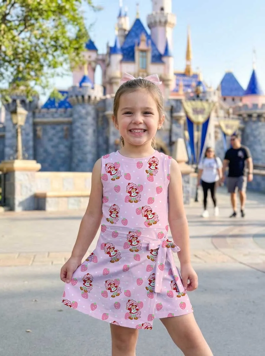 Girls Strawberry Shortcake Pink Strawberry Print Tennis Dress Skirt, Family Matching Outfit - Image 7