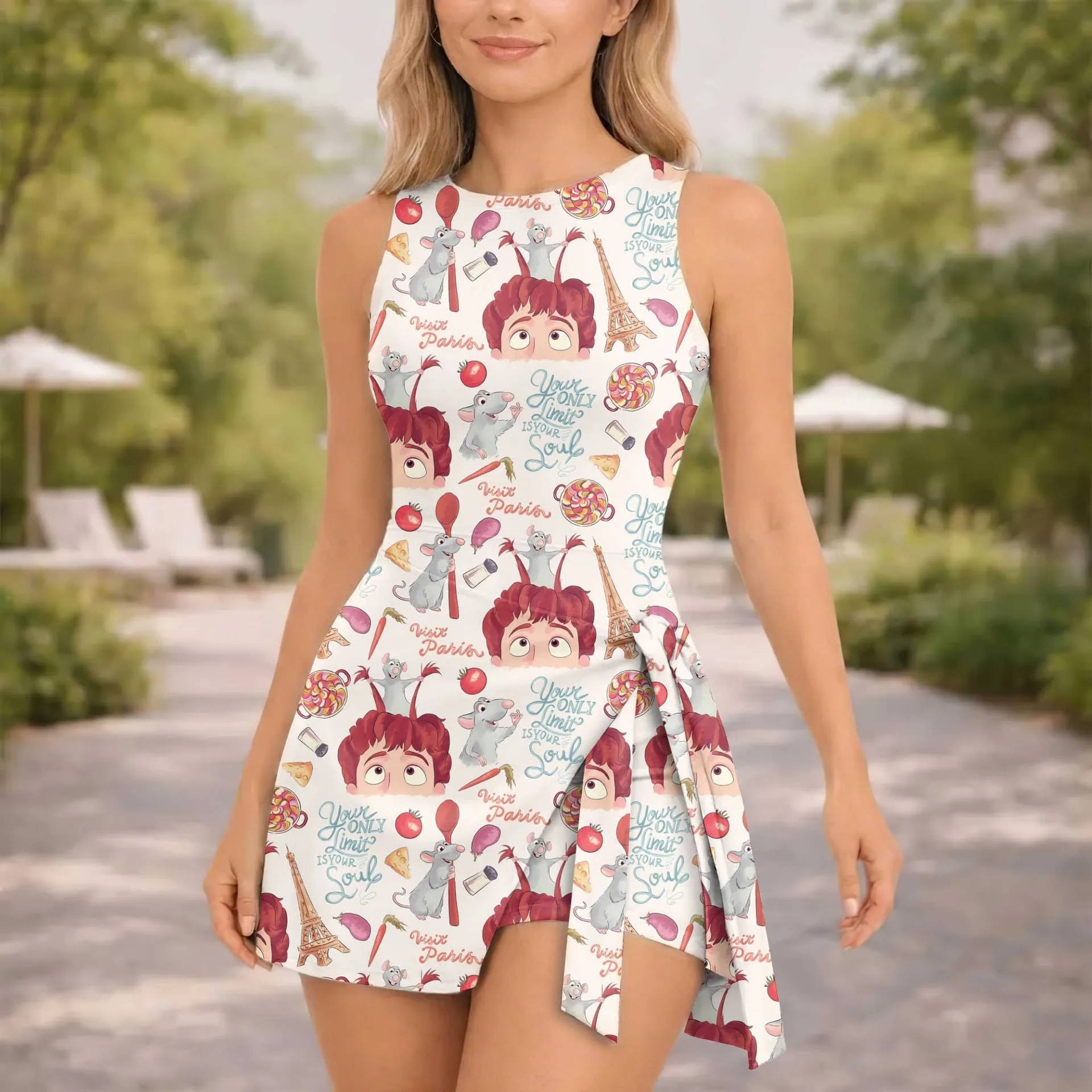 Girls Disney Ratatouille Paris Tennis Dress Skirt, Family Matching Outfit - Image 4