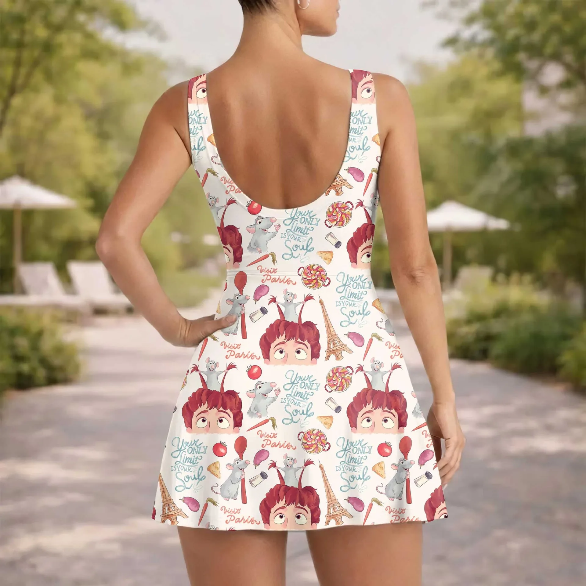 Girls Disney Ratatouille Paris Tennis Dress Skirt, Family Matching Outfit - Image 5