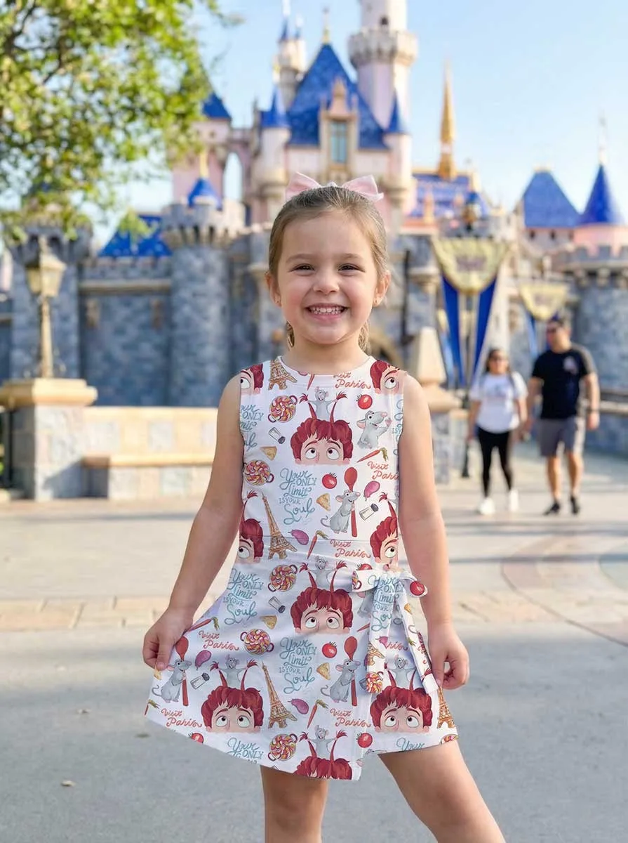 Girls Disney Ratatouille Paris Tennis Dress Skirt, Family Matching Outfit - Image 6