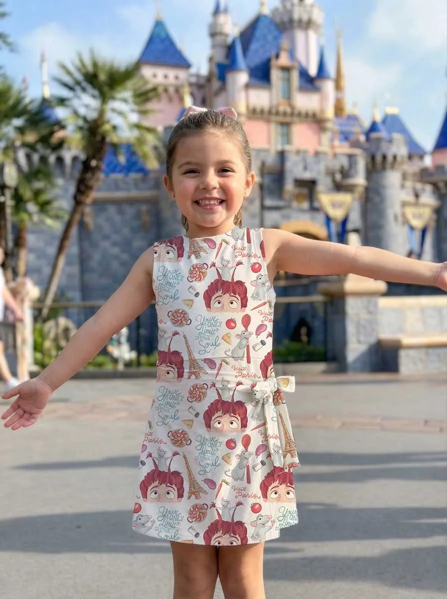 Girls Disney Ratatouille Paris Tennis Dress Skirt, Family Matching Outfit - Image 7