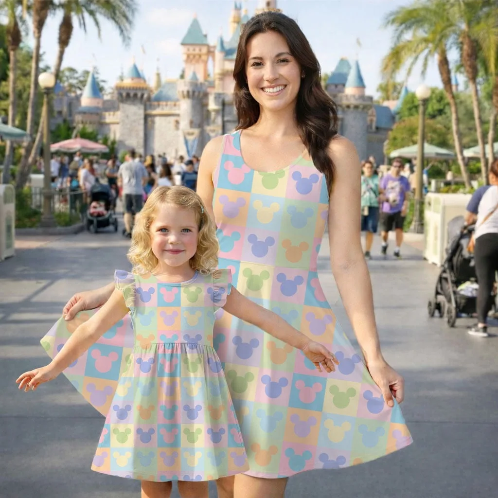 Mickey Pastel Icons Mommy & Me Dress, Mama Mini Magical Matching Outfit - Image 2