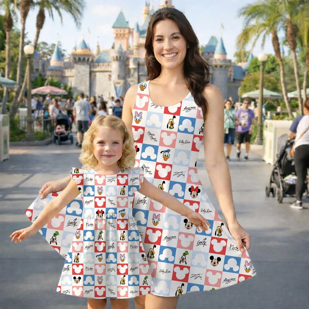 Disney Mickey Friends 4th of July Mommy & Me Dress, Mama Mini Family Matching Outfit - Image 2