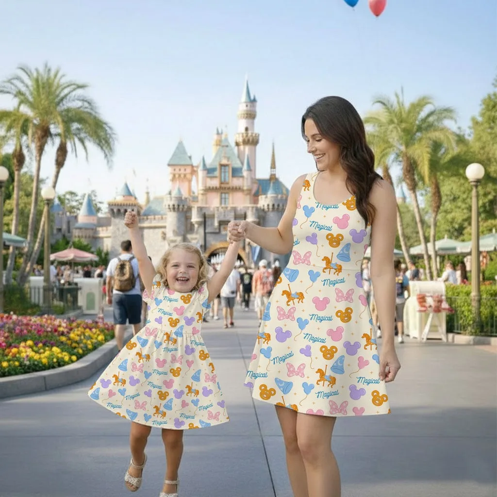 Disney Magical Castle Mommy & Me Dress, Mother Daughter Matching Princess Outfit, Magical Theme Family Dress - Image 2