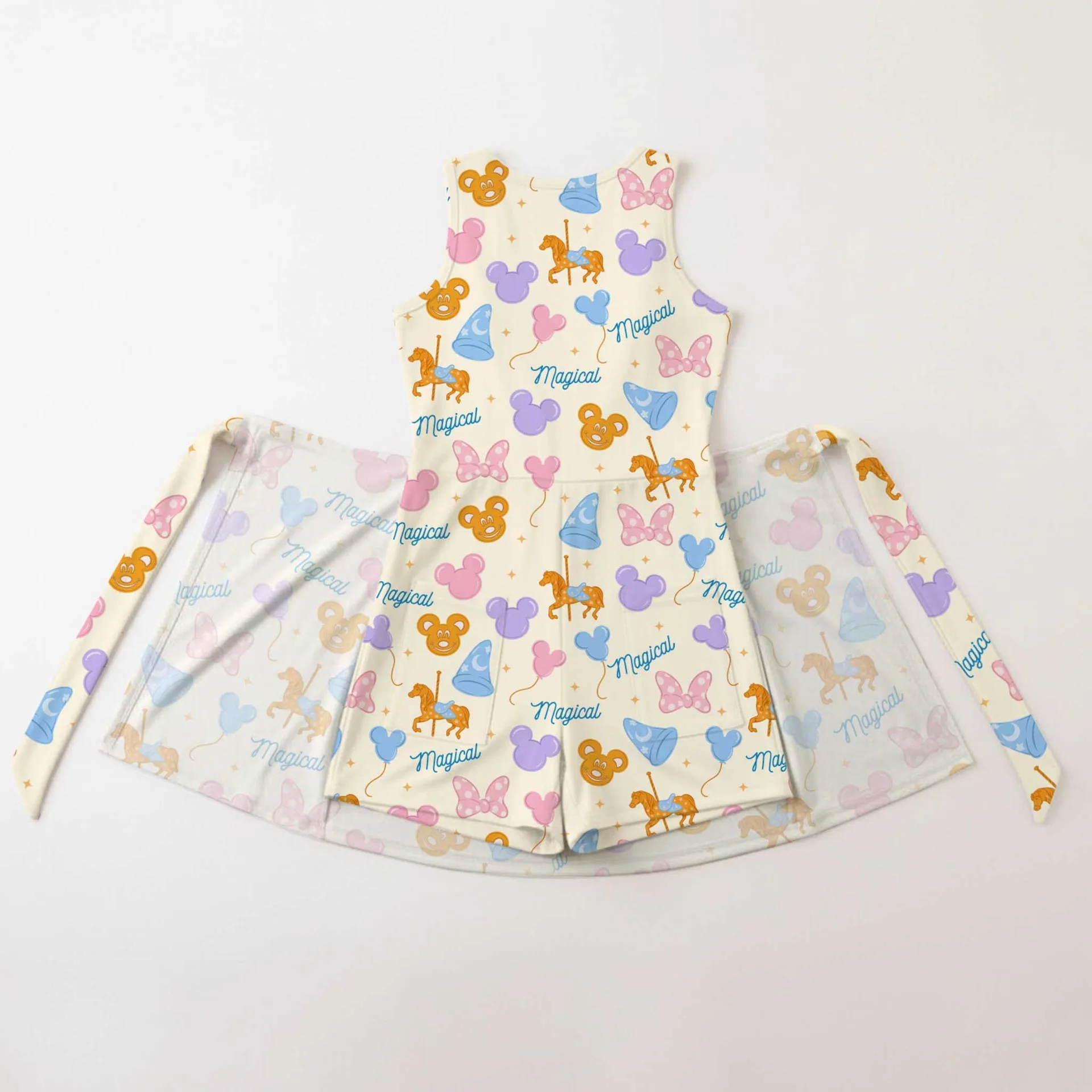 Girls Pastel Magical Mickey Tennis Dress Skirt, Family Matching Disney Outfit - Image 2
