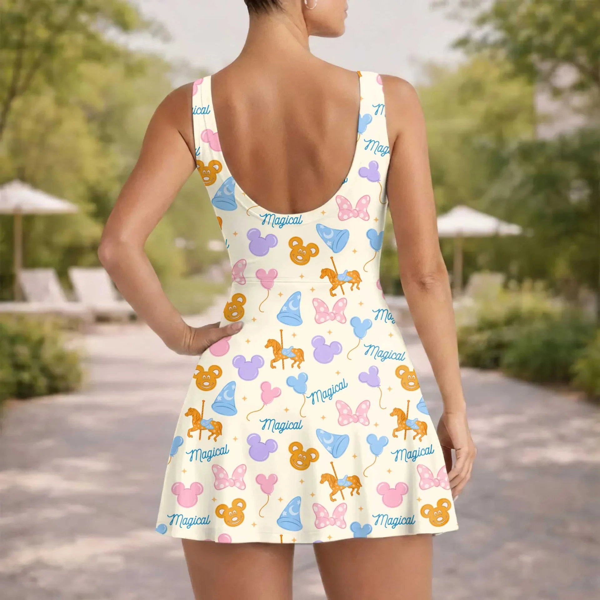 Girls Pastel Magical Mickey Tennis Dress Skirt, Family Matching Disney Outfit - Image 5