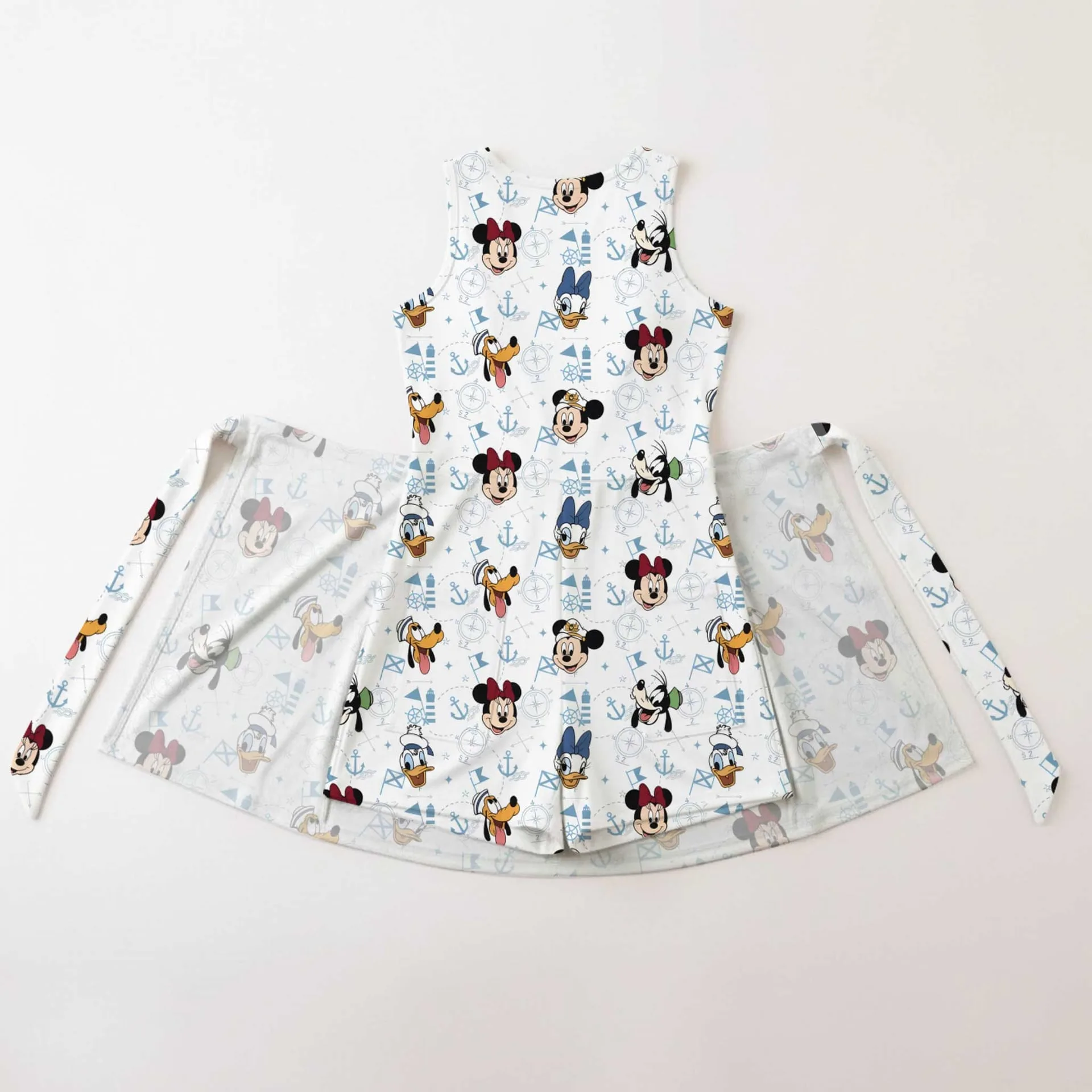 Girls Mickey Friends Nautical Tennis Dress Skirt, Family Matching Disney Cruise Outfit - Image 2