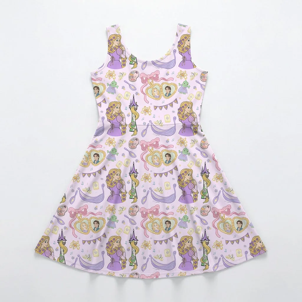 Rapunzel Mommy & Me Dress, Mama Mini Princess Matching Outfit - Image 4