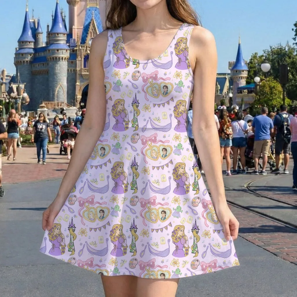 Rapunzel Mommy & Me Dress, Mama Mini Princess Matching Outfit - Image 6