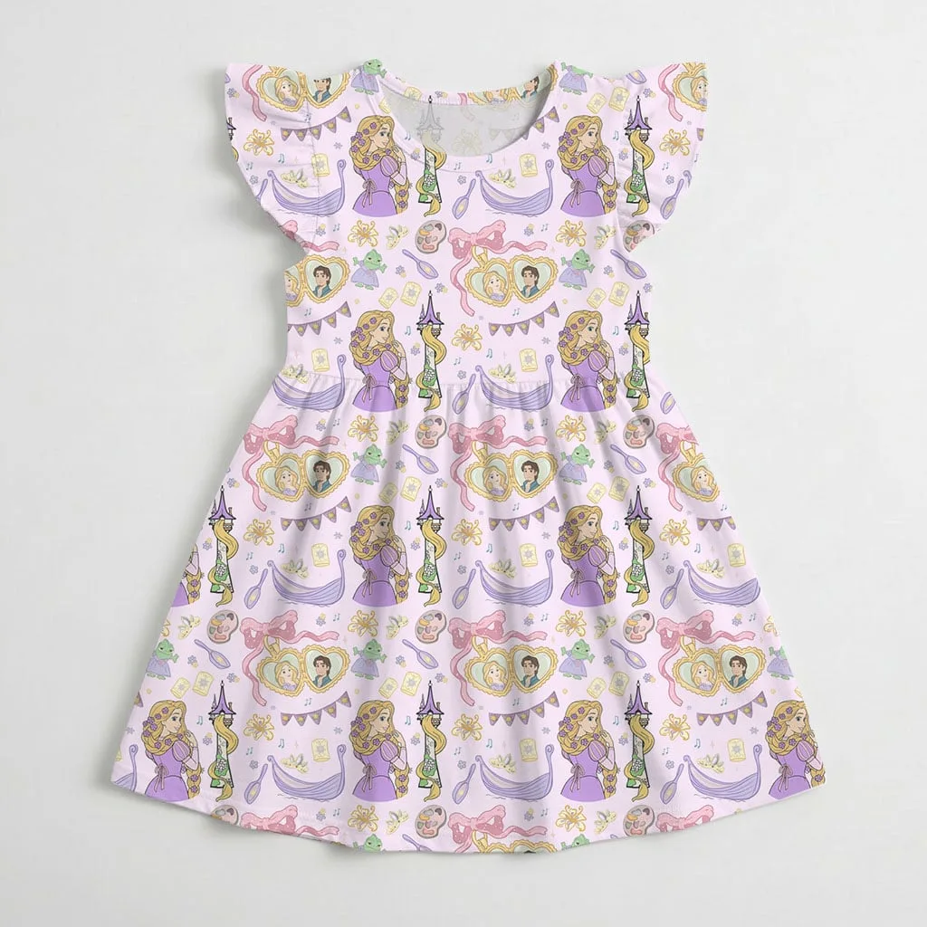 Rapunzel Mommy & Me Dress, Mama Mini Princess Matching Outfit - Image 5
