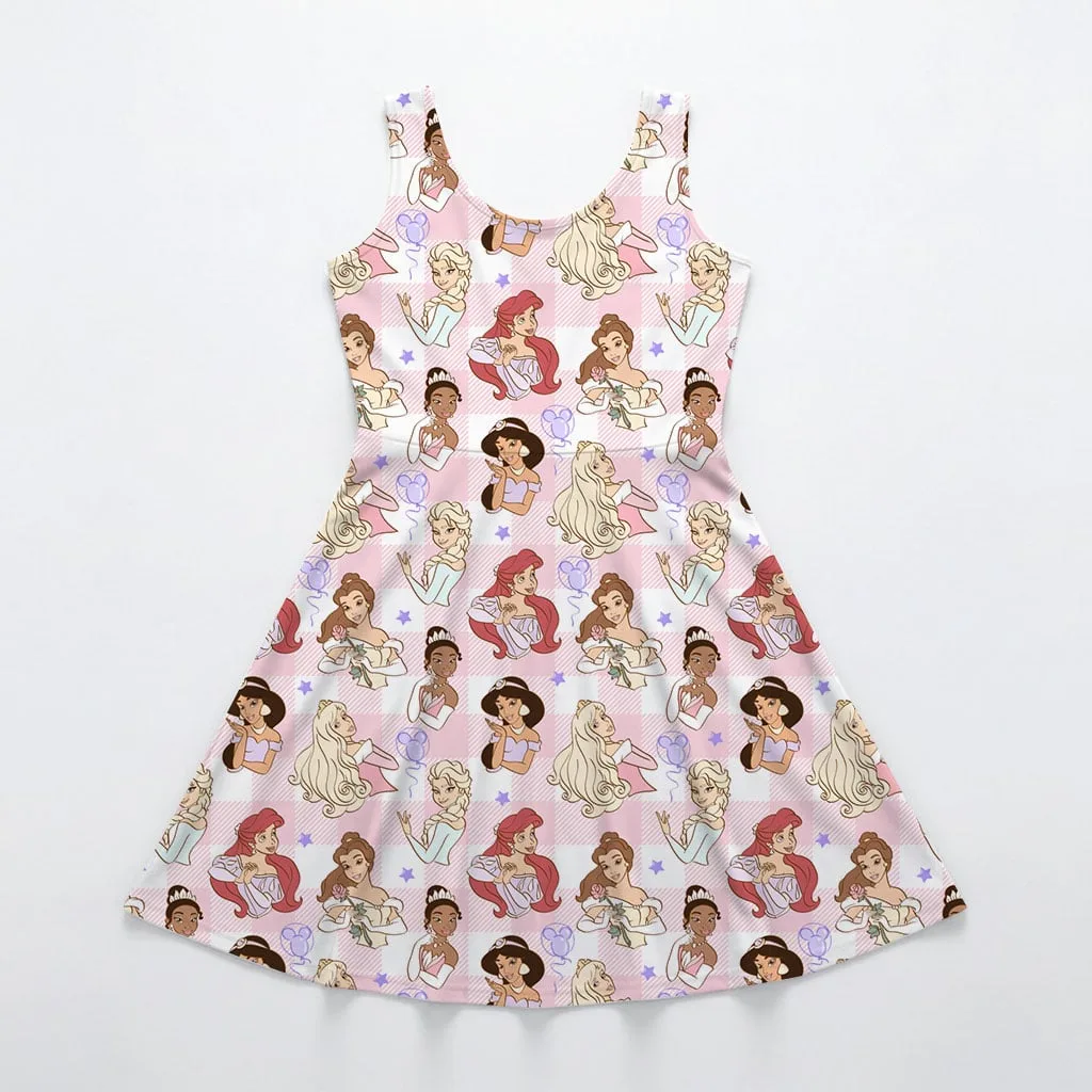 Disney Princess Pink Gingham Mommy & Me Dress, Mama Mini Family Matching Outfit - Image 3
