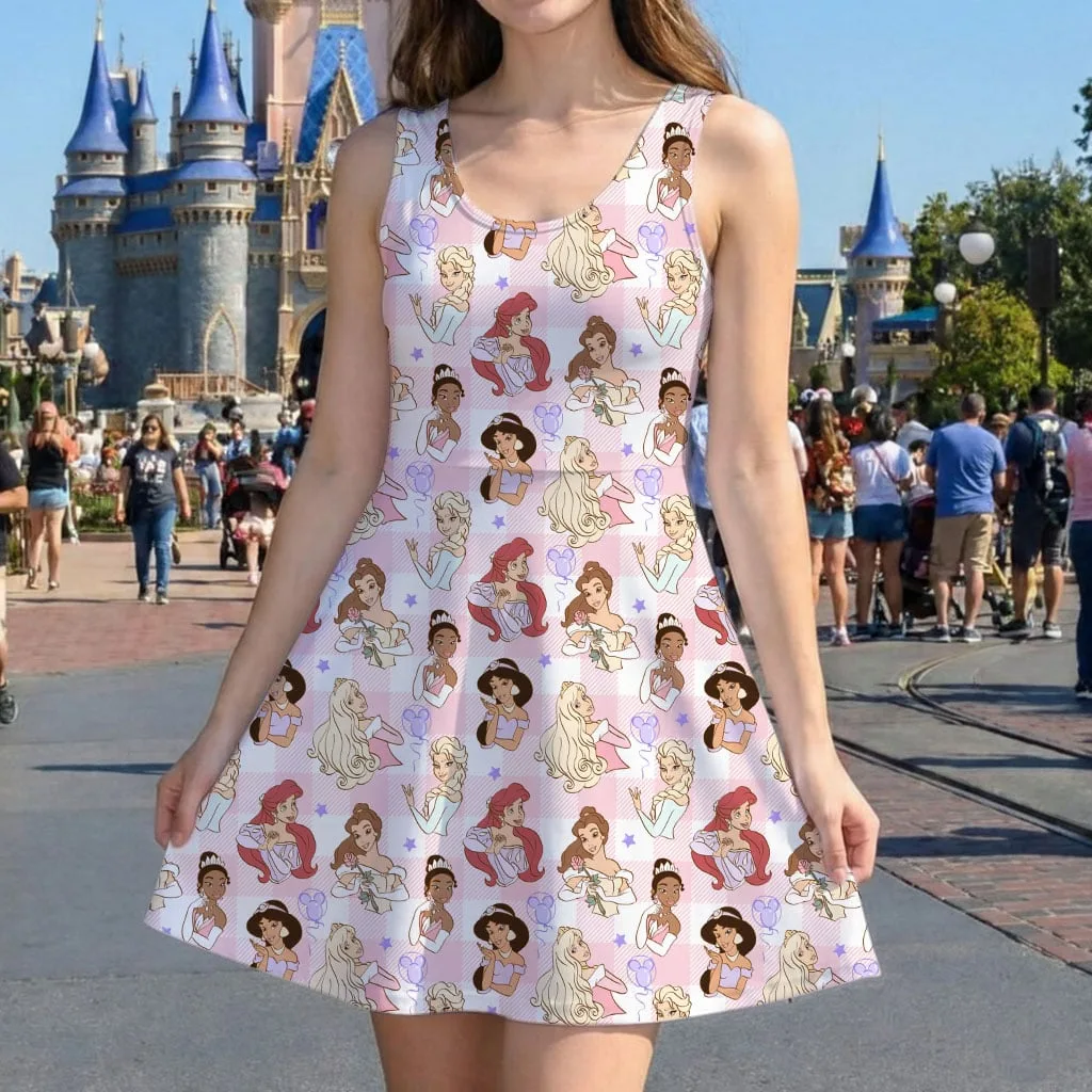 Disney Princess Pink Gingham Mommy & Me Dress, Mama Mini Family Matching Outfit - Image 5