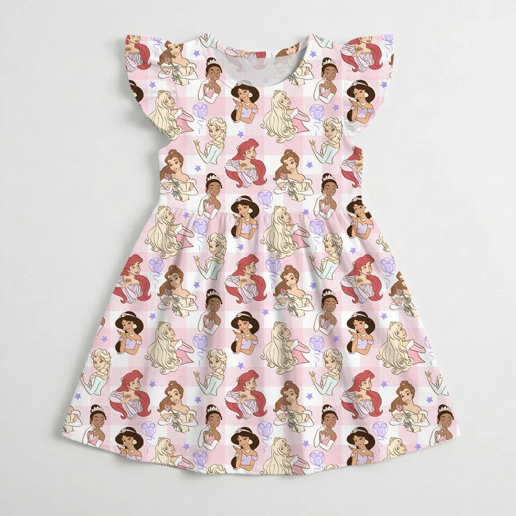 Disney Princess Pink Gingham Mommy & Me Dress, Mama Mini Family Matching Outfit - Image 4