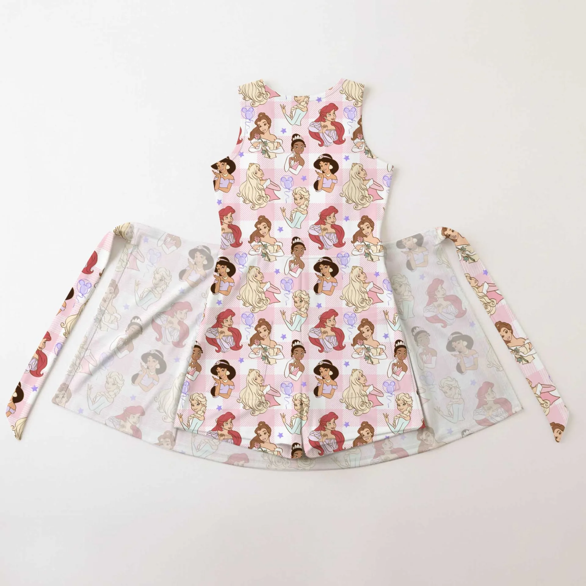 Girls Disney Princess Checkerboard Tennis Dress Skirt, Family Matching Disney Outfit - Image 2