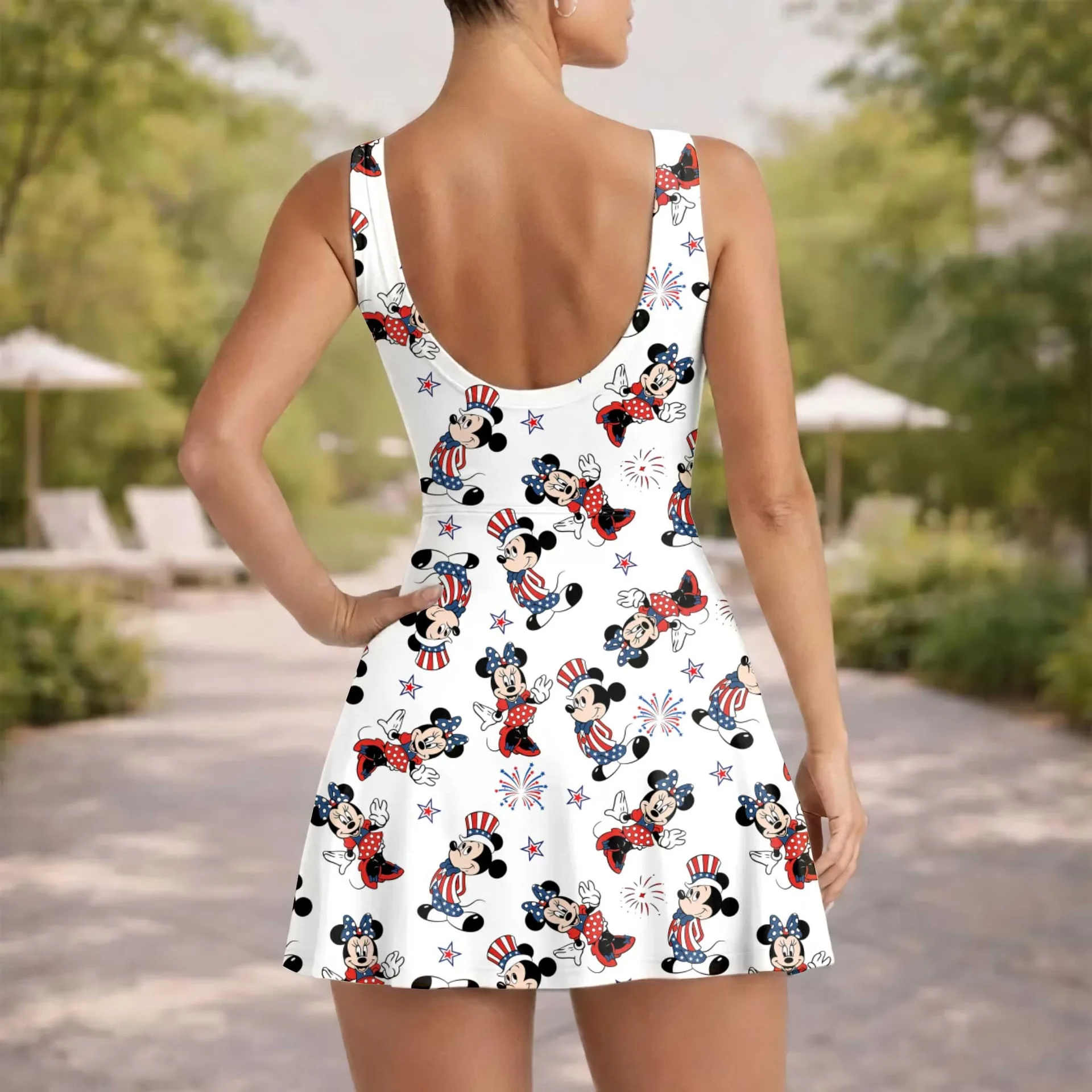Girls Patriotic Mickey Tennis Dress Skirt, Family Matching Independence Day Outfit - Image 5