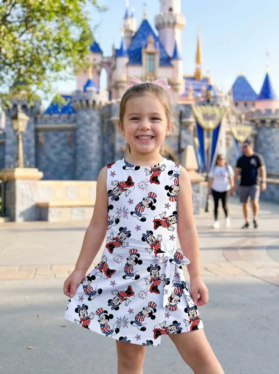 Girls Patriotic Mickey Tennis Dress Skirt, Family Matching Independence Day Outfit - Image 6