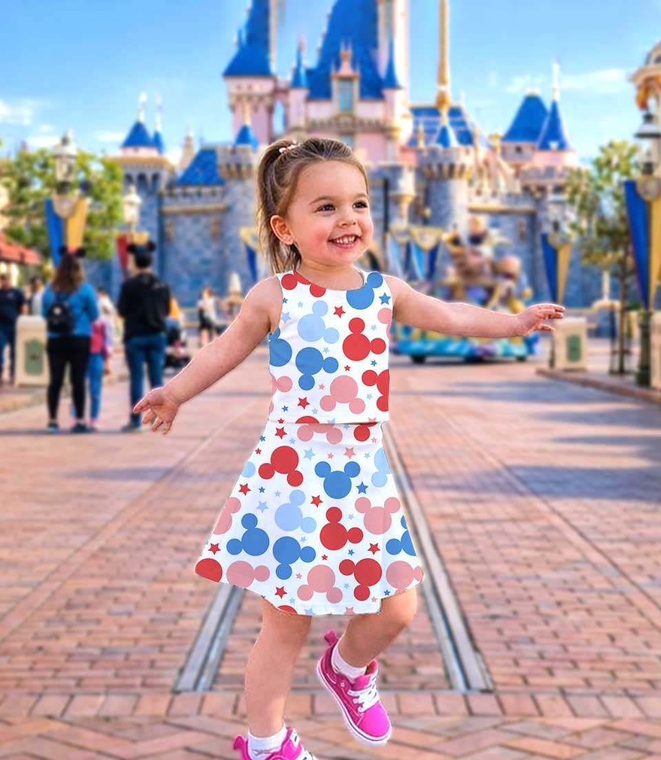 Women's Patriotic Mickey Activewear Set, 4th Of July Athletic Dress & Skort Outfit, Mommy & Me Family Matching - Image 3