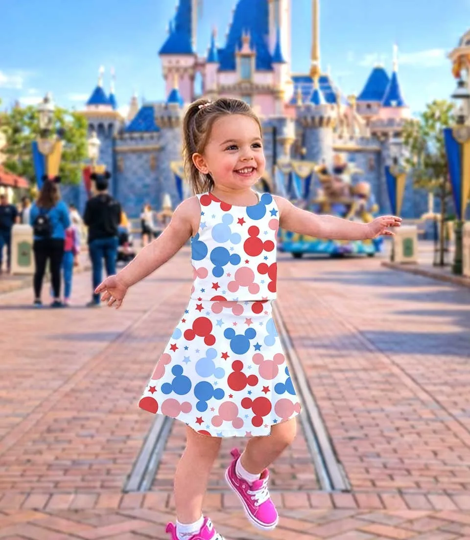 Women's Patriotic Mickey Activewear Set, 4th Of July Athletic Dress & Skort Outfit, Mommy & Me Family Matching - Image 3