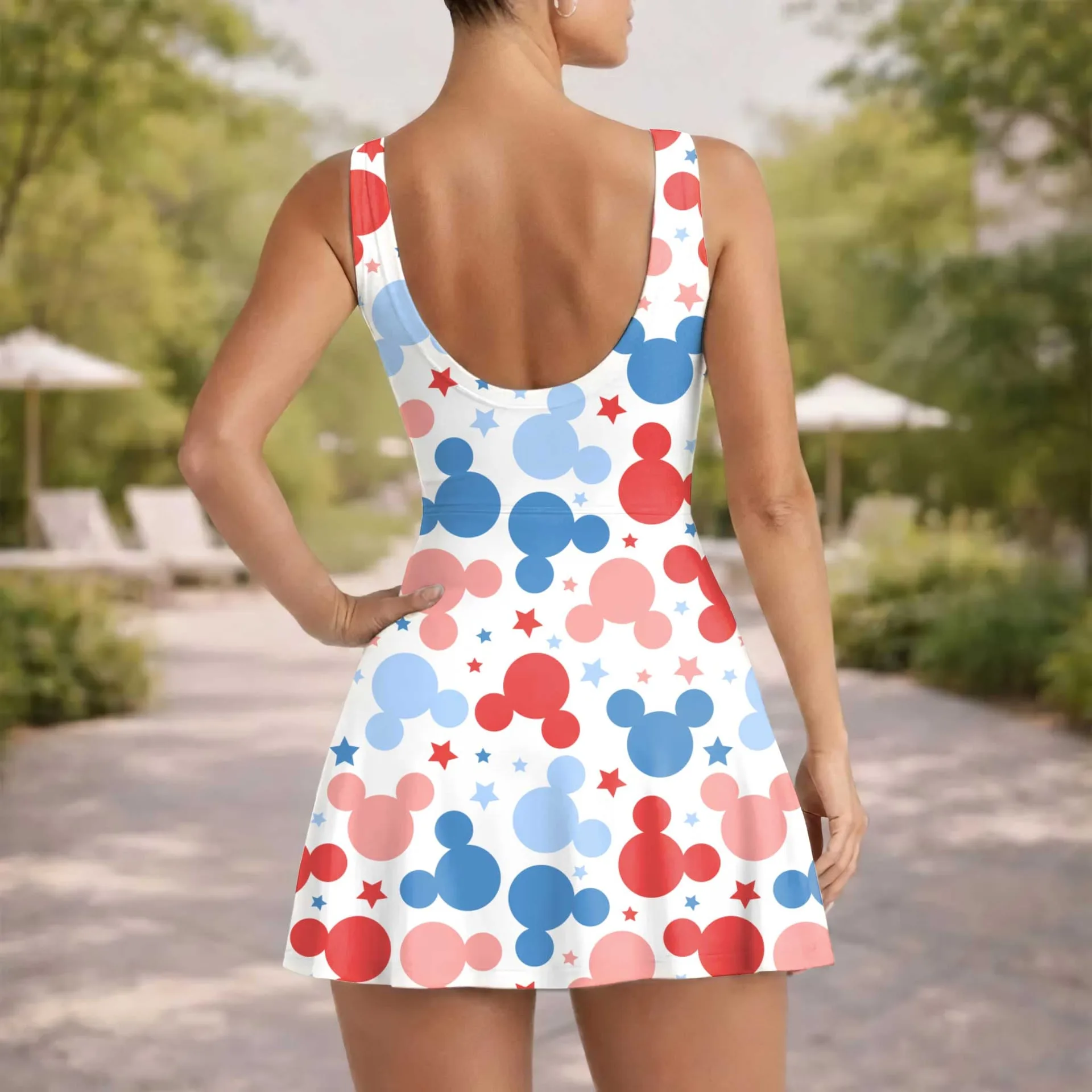 Girls Mickey Icons 4th Of July Tennis Dress Skirt, Family Matching Patriotic Outfit - Image 6