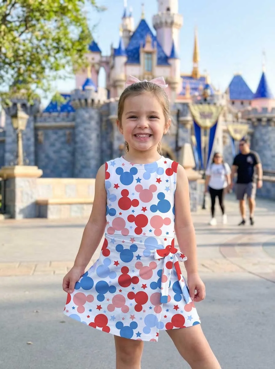 Girls Mickey Icons 4th Of July Tennis Dress Skirt, Family Matching Patriotic Outfit - Image 5