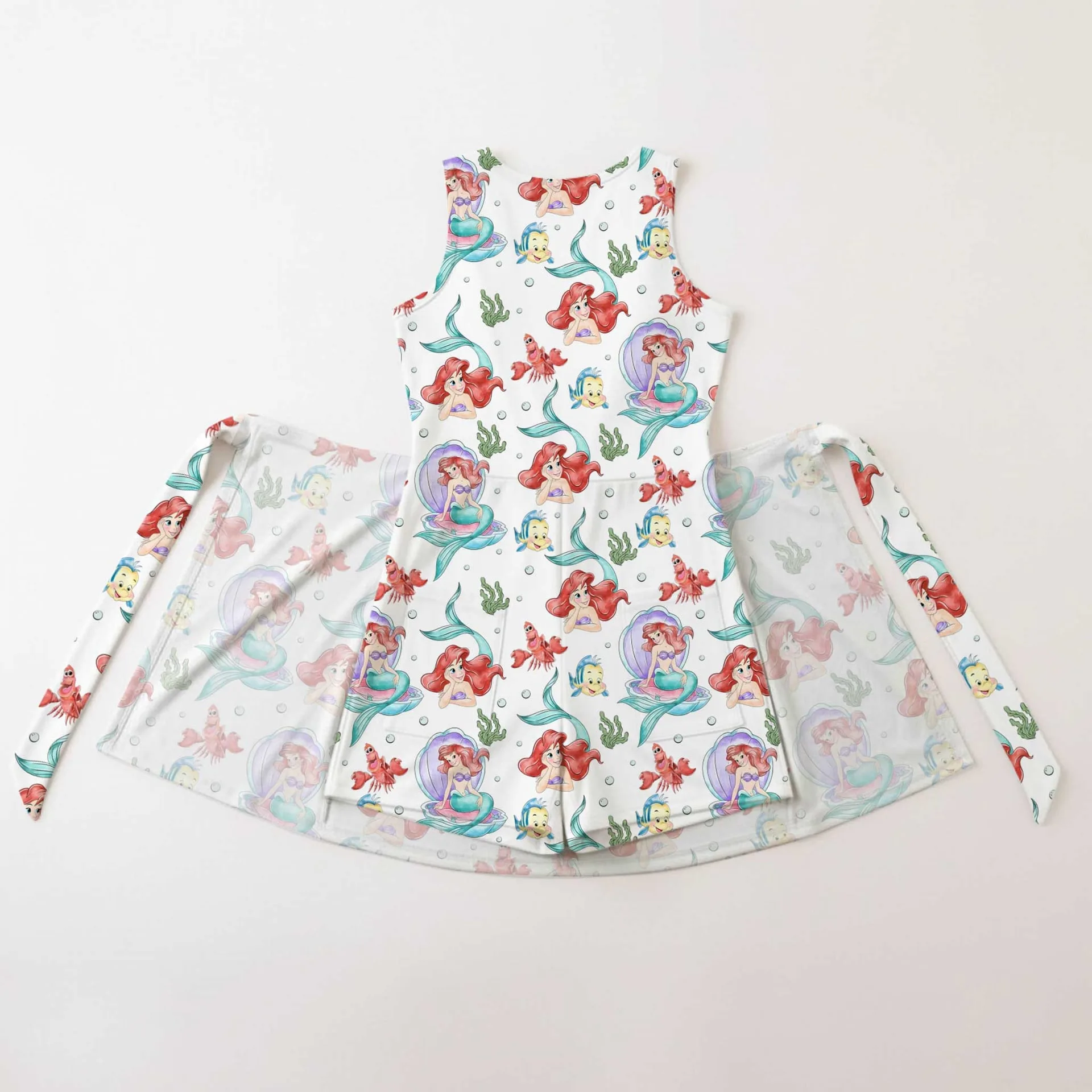 Girls Ariel Friends Tennis Dress Skirt, Family Matching Disney Princess Outfit - Image 2