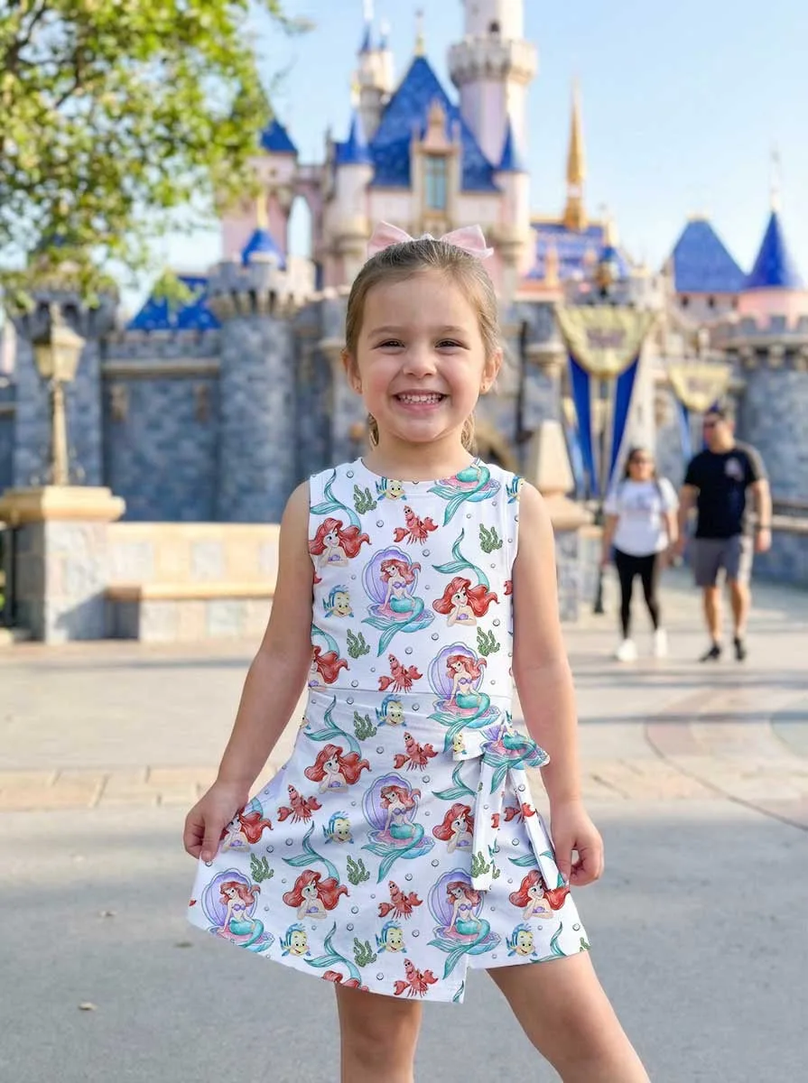 Girls Ariel Friends Tennis Dress Skirt, Family Matching Disney Princess Outfit - Image 6