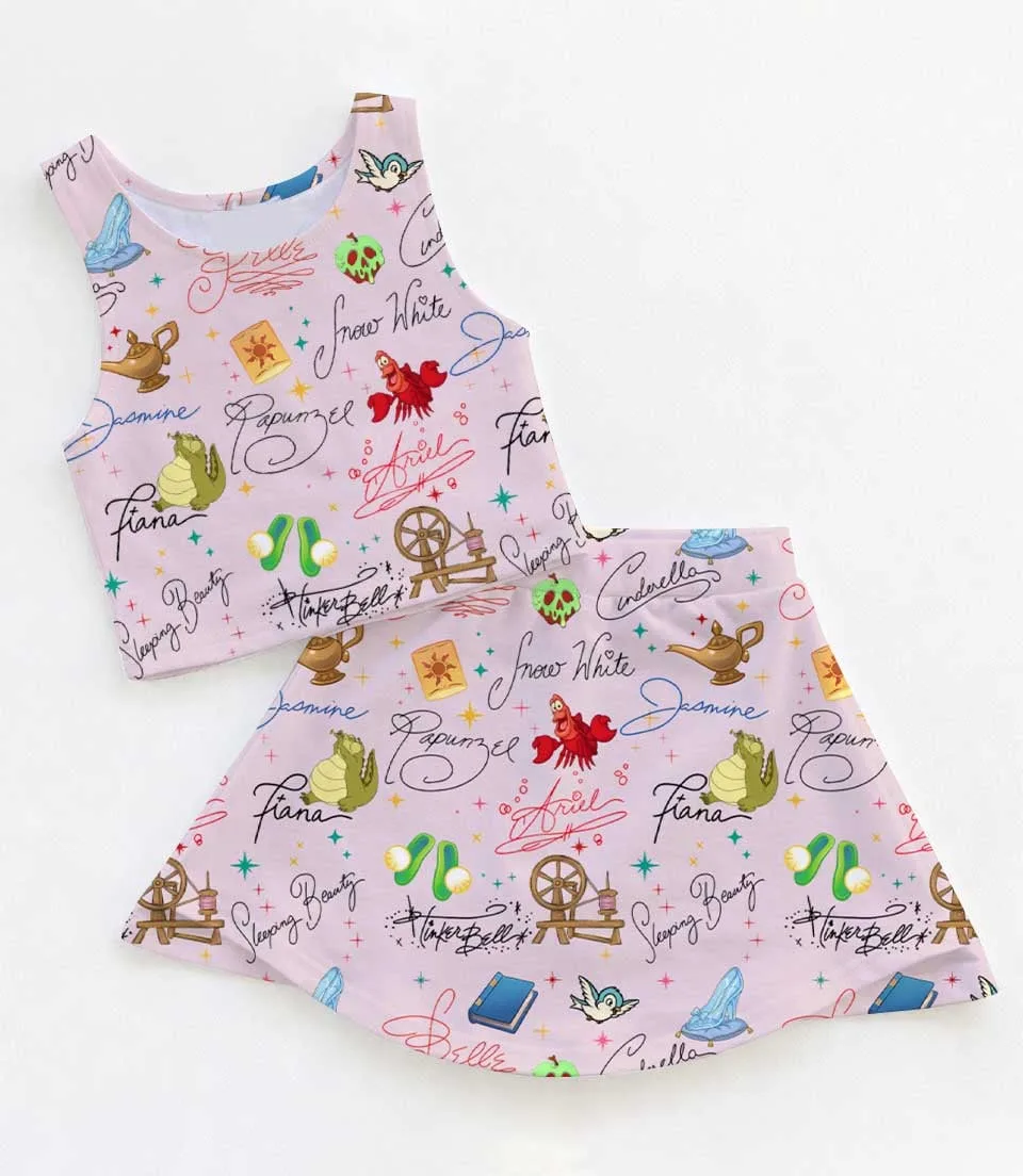 Women's Disney Magical Princess Water Activewear Set, Athletic Dress & Skort Outfit